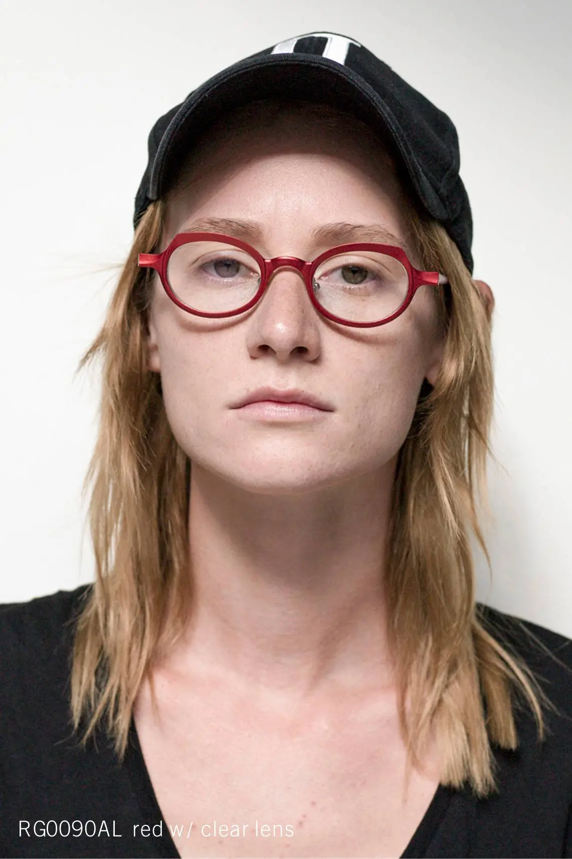RG0090AL Red w/ Clear Lens eyeglasses - Glance Glasses